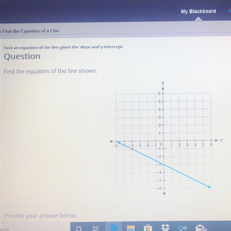 Find the equation of the line shown below-example-1