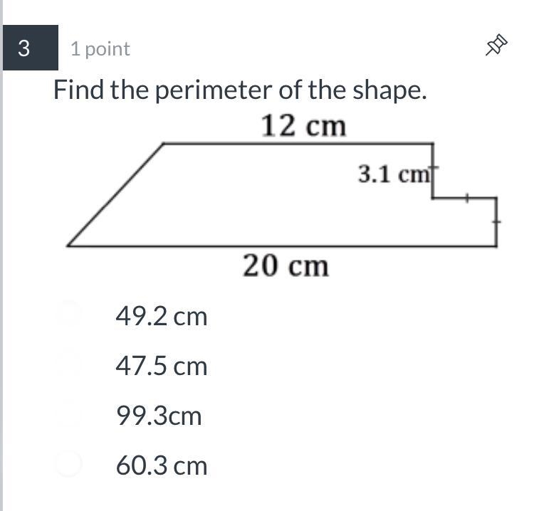 Find the perimeter of the shape. (Answer choice In pic)-example-1