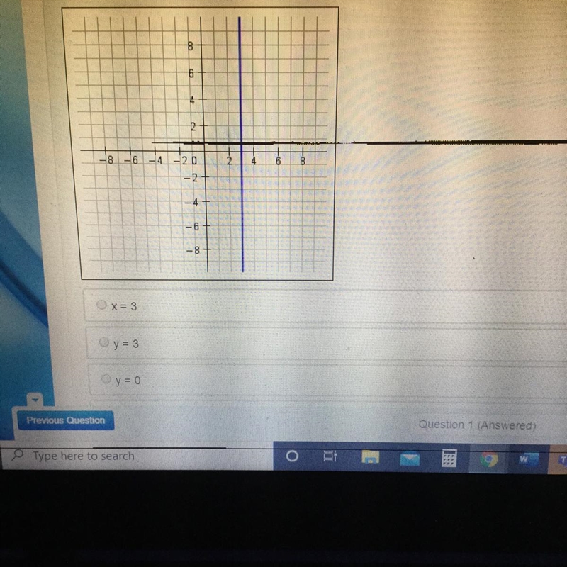 Determine the equation of the line shown in graph-example-1