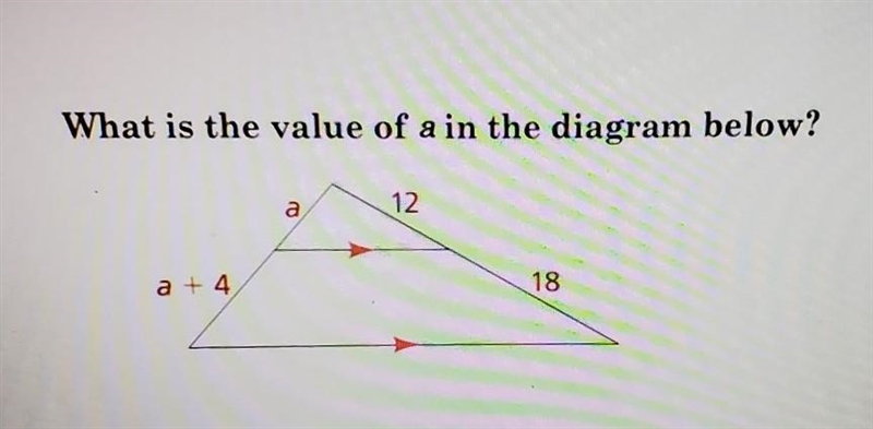 What is the value of a in the diagram below?​-example-1