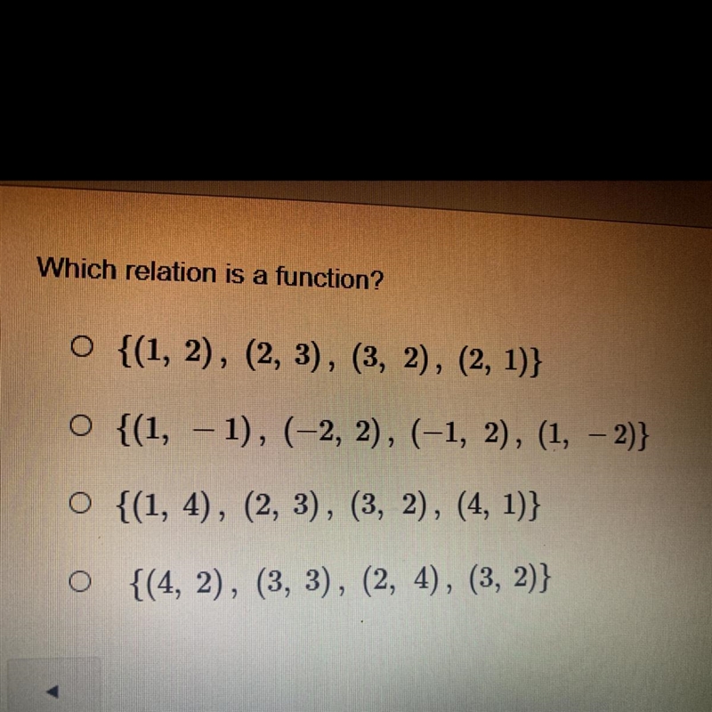 Which relation is a function?-example-1