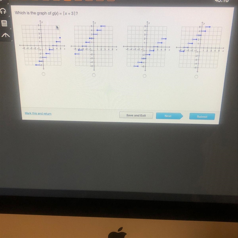 Which is the graph of g(x) = [x +3]?-example-1