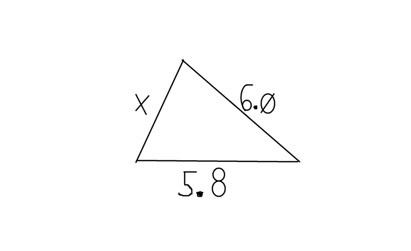 What is the range of possible sizes for side x?-example-1