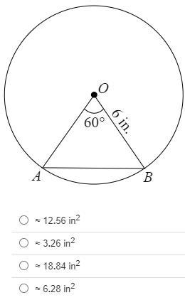 Identify the area of segment AOB to the nearest hundredth.-example-1