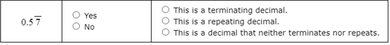 For each number, determine if it can be written as a fraction. Then state the reason-example-1