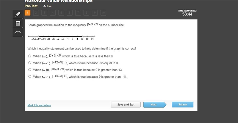 Sarah graphed the solution to the inequality StartAbsoluteValue f + 3 EndAbsoluteValue-example-1