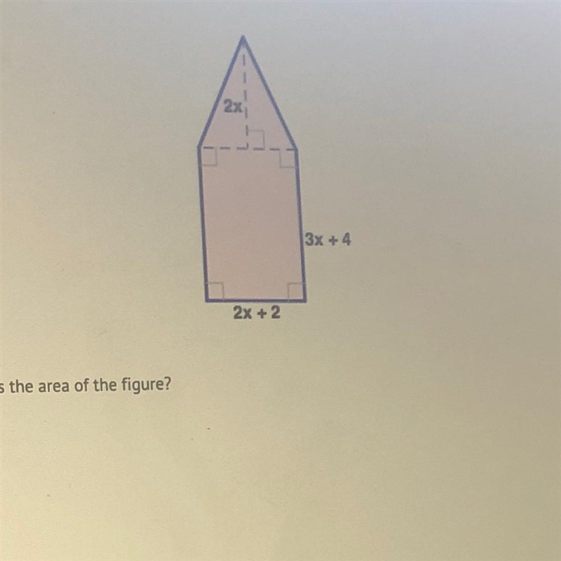 Which expression represents the area of the figure? 2x2 + 2x 6x² + 8 6x2 + 14x + 8 8x-example-1