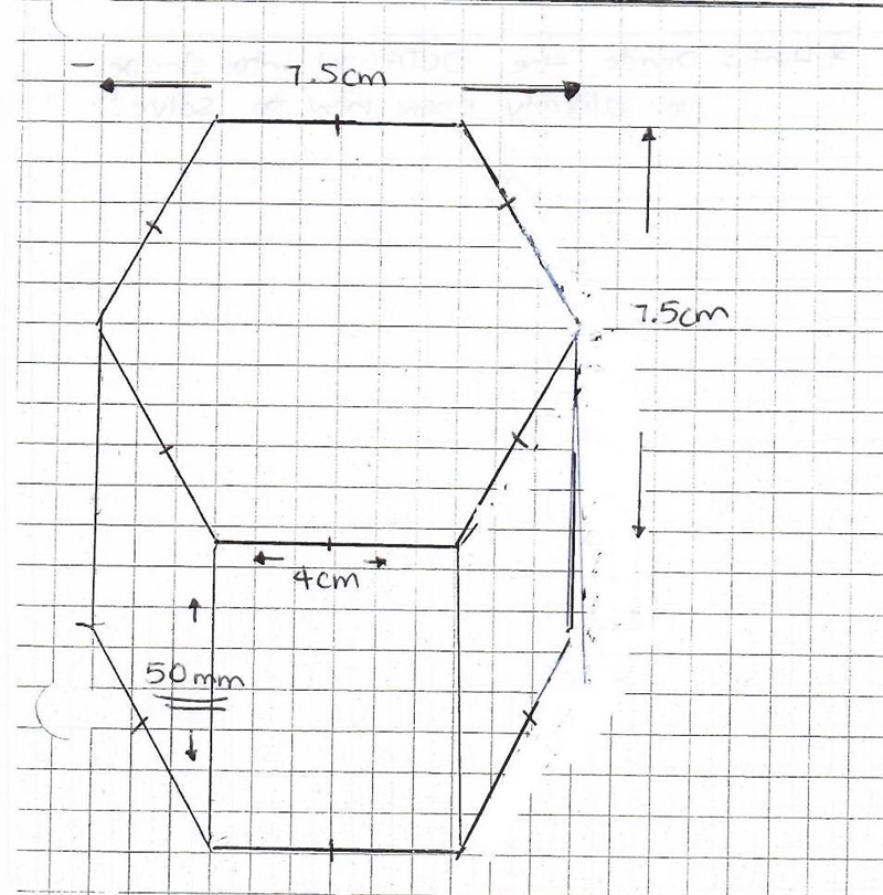 What is the volume and surface area of this hexagonal prism?-example-1