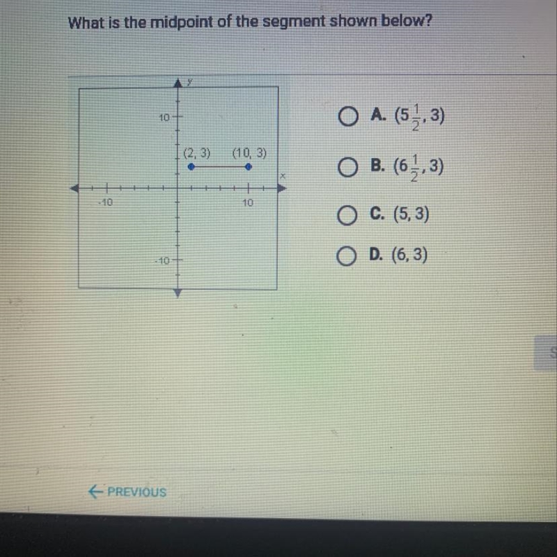 What is the midpoint of the segment shown below?-example-1