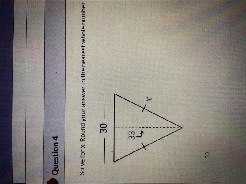 Solve for x. Round your answer to the nearest whole number.-example-1