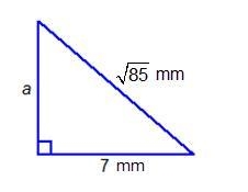 What is the length of the unknown leg in the right triangle? A) 6mm B) 8mm C) sqrt-example-1