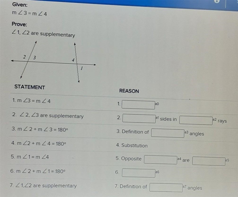 Complete the reasons for the proof (please help this makes no sense and i just need-example-1