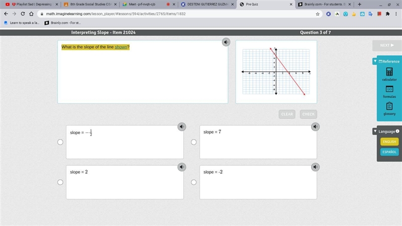 What is the slope of the line shown?-example-1