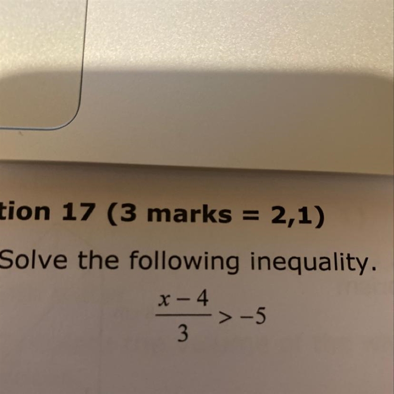 Solve the following inequality X-4 ——- > - 5 5-example-1