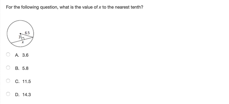 For the following question, what is the value of x to the nearest tenth?-example-1