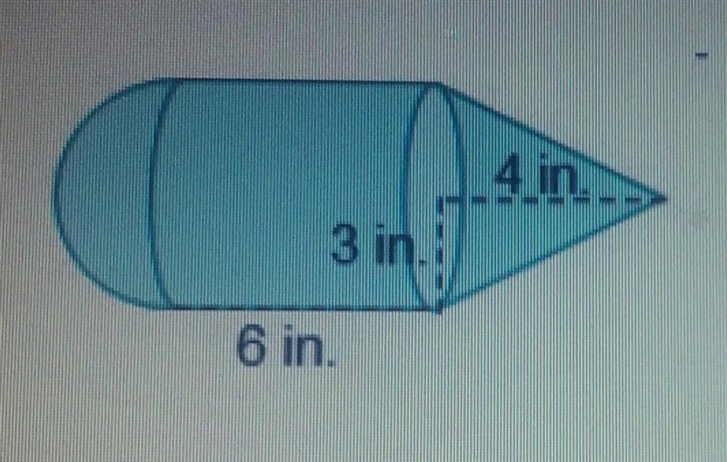 The figure is made up of a cylinder, a cone, and a half sphere. The radius of the-example-1