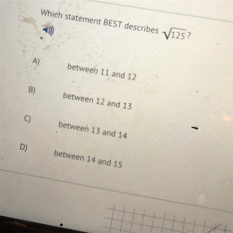 A) between 11 and 12 B) between 12 and 13 C) between 13 and 14 D) between 14 and 15-example-1