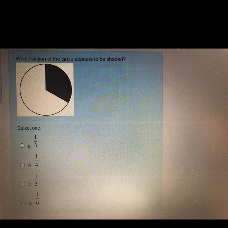 What fraction of the circle appears to be shaded?-example-1