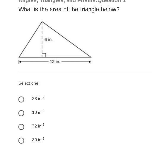 What is the area of the triangle below?-example-1