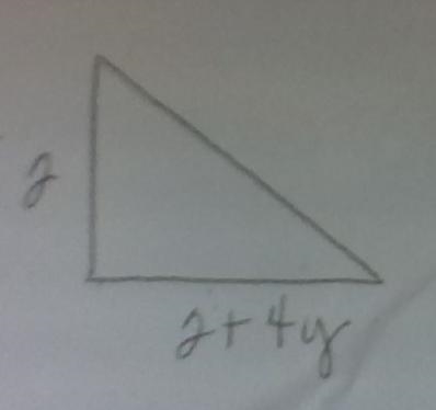 Write an expression for the area of the triangle. Simplify the expression.-example-1