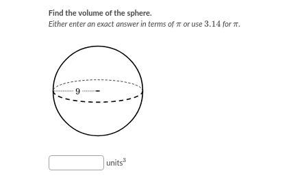 EXTRA POINTS volume of spheres. the equation is volume=4/3 times pi times r^3-example-1