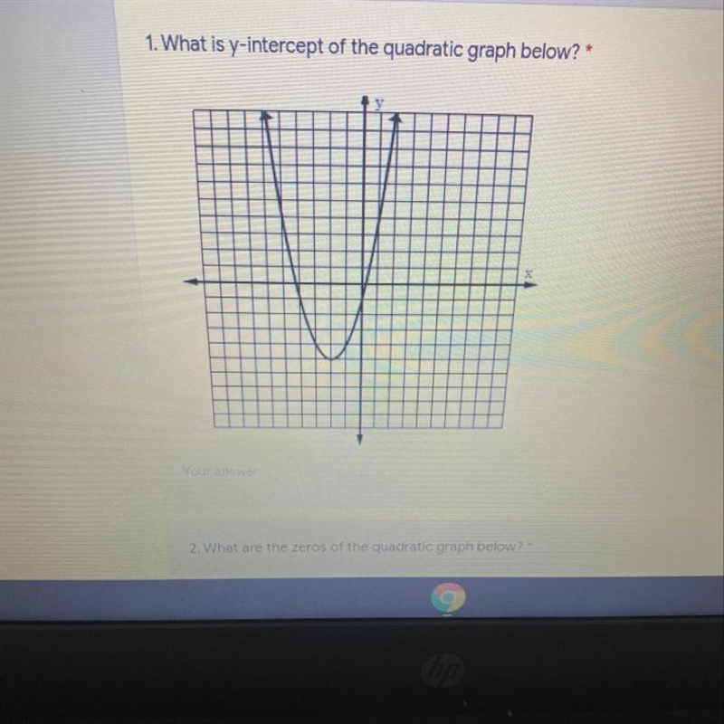 1. What is y-intercept of the quadratic graph below?-example-1