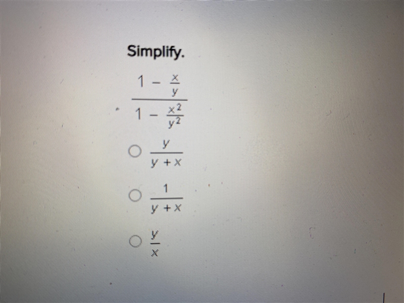 Simplify. multiple choice PLEASE HELP-example-1