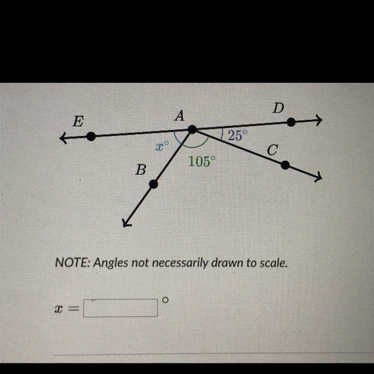 *HELP NEEDED* 25 105° NOTE: Angles not necessarily drawn to scale.-example-1