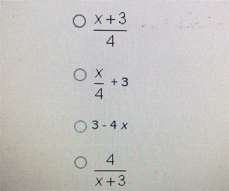 If f (x) = 4x-3, what is f (x)? Picture is the options-example-1