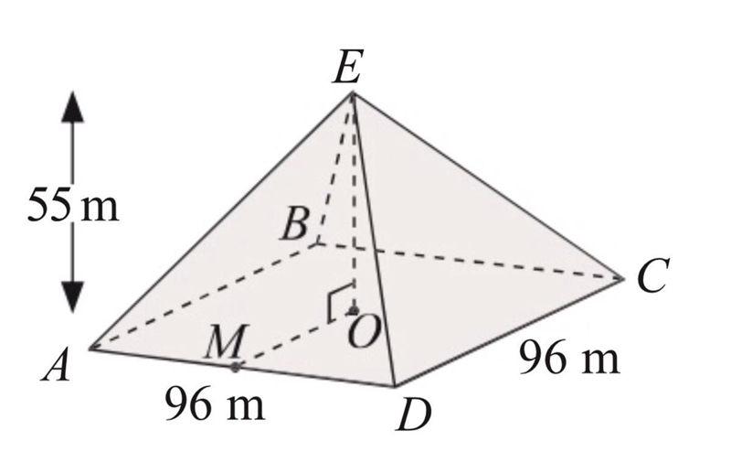 Help!!! Please! shows the square-based pyramid ABCDE. The side length of the base-example-1