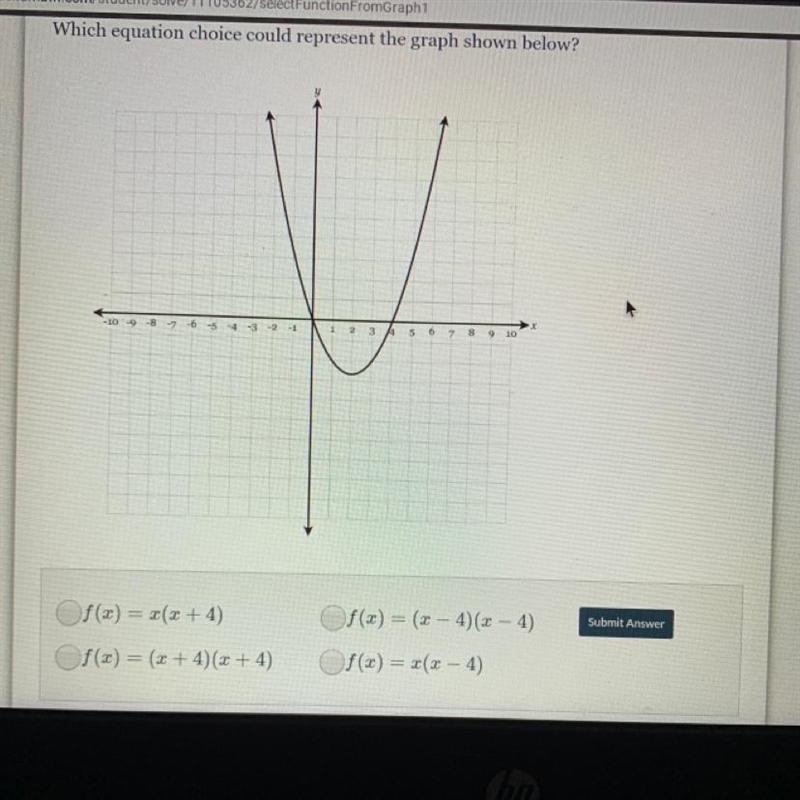 What equation choice could represent the graph below-example-1