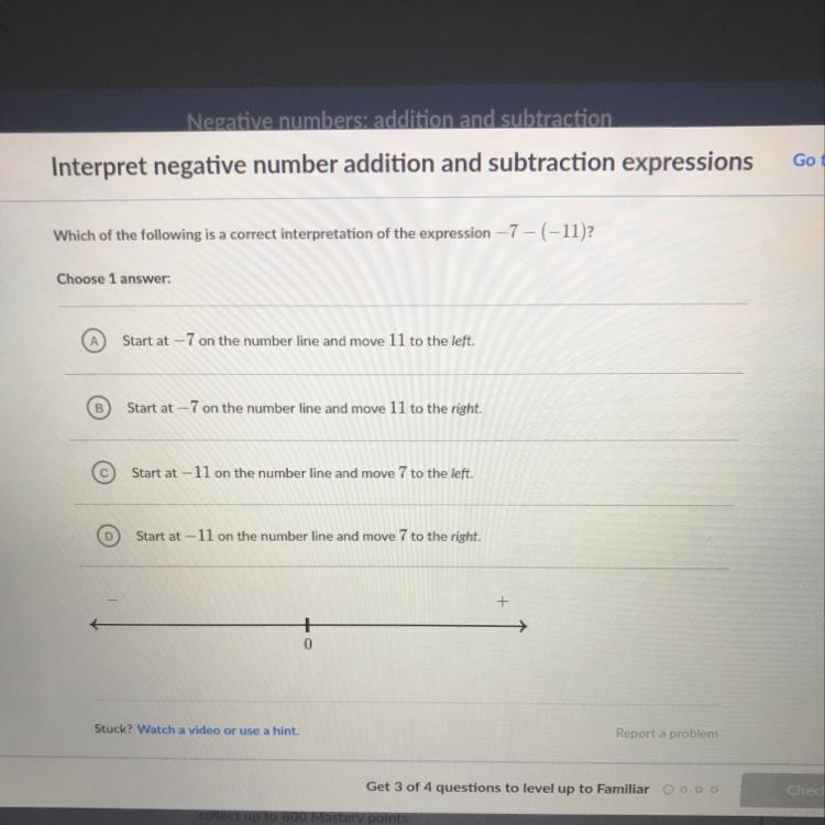 Which of the followings is a correct interpretation of the expression-7-(-11)-example-1