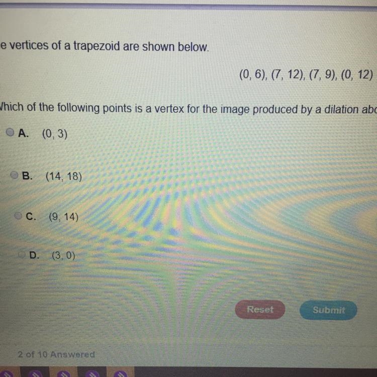 Which of the following points is a vertex for the image produced by a dilation about-example-1