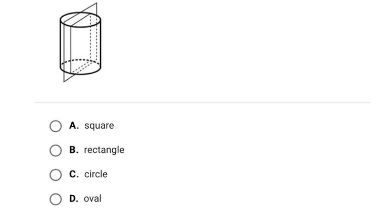 What is the shape of the cross-section formed when a cylinder intersects a plane as-example-1