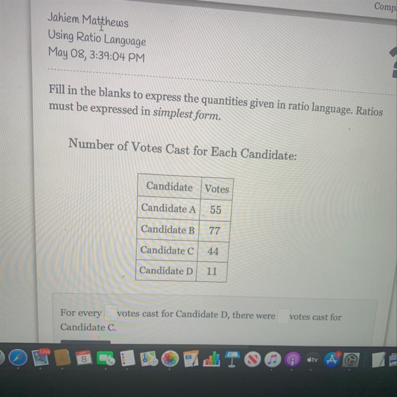 Number of votes cast for each candidate-example-1