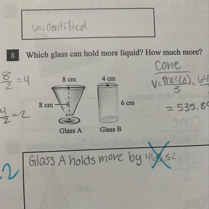 Which glass can hold more liquid? How much more?-example-1