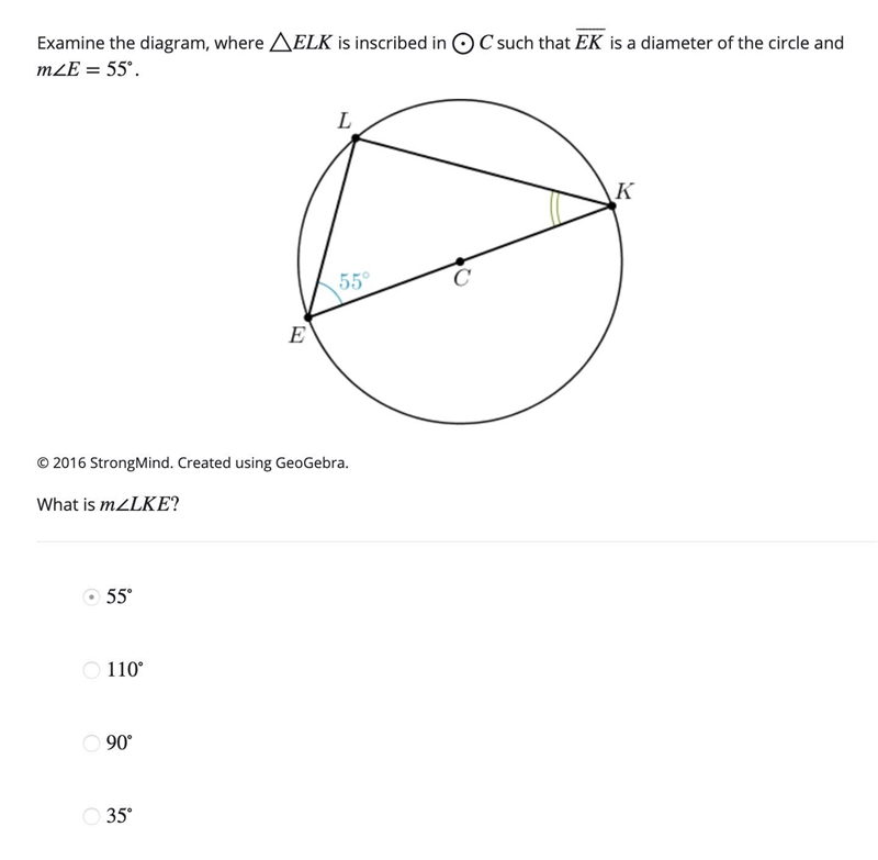 4~ Please help. What is m∠LKE?-example-1