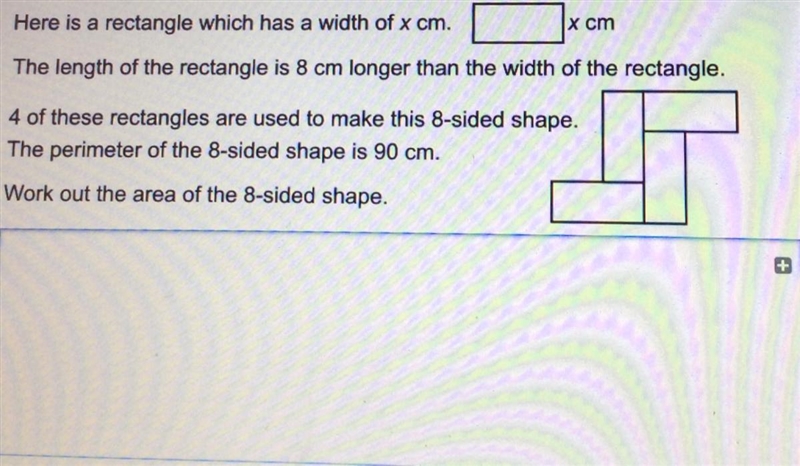 Please help I need to work out the area of this 8 sided shape-example-1