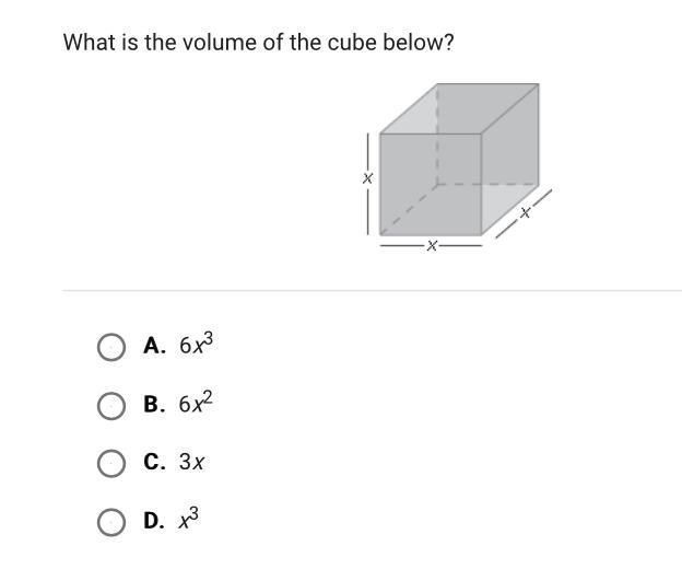 Can’t find the answer! :( what is the volume of the cube below?-example-1