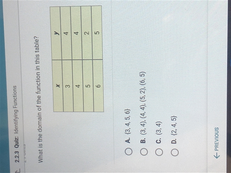 What is the domain of the function in this table-example-1