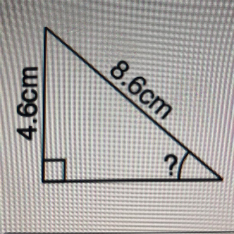 Find the missing angle measurement for each triangle. (Round to the nearest whole-example-1