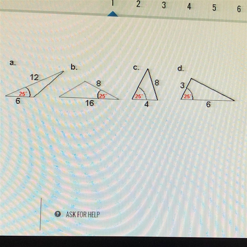 Which triangles are similar?-example-1