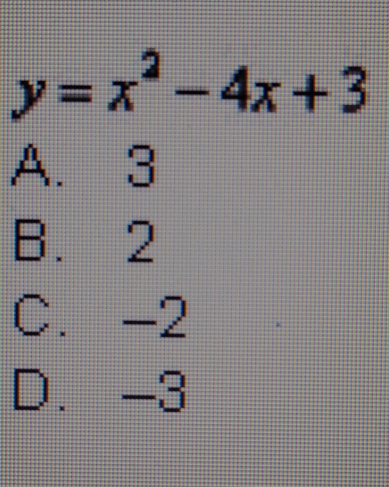 Use the zeros of the following quadratic to find the x value ​-example-1