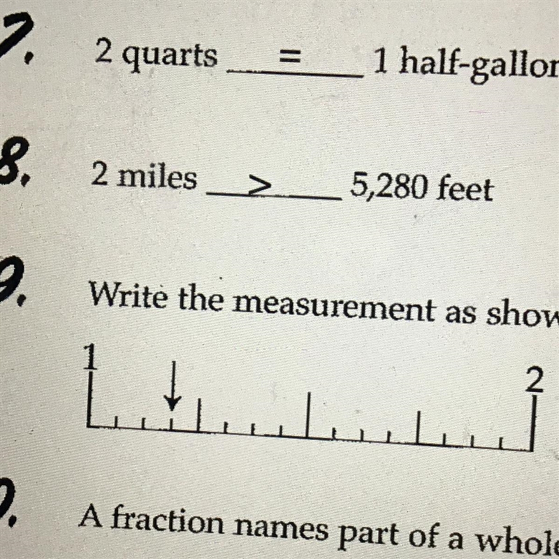 #9. Write the measurement as shown below-example-1