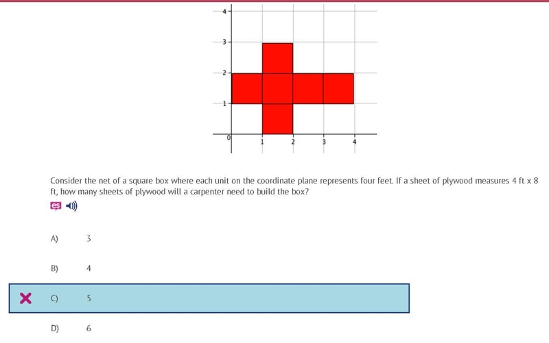 Consider the net of a square box where each unit on the coordinate plane represents-example-1