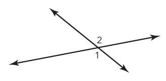 The drawing shown contains the intersection of two lines. The angle formed above the-example-1