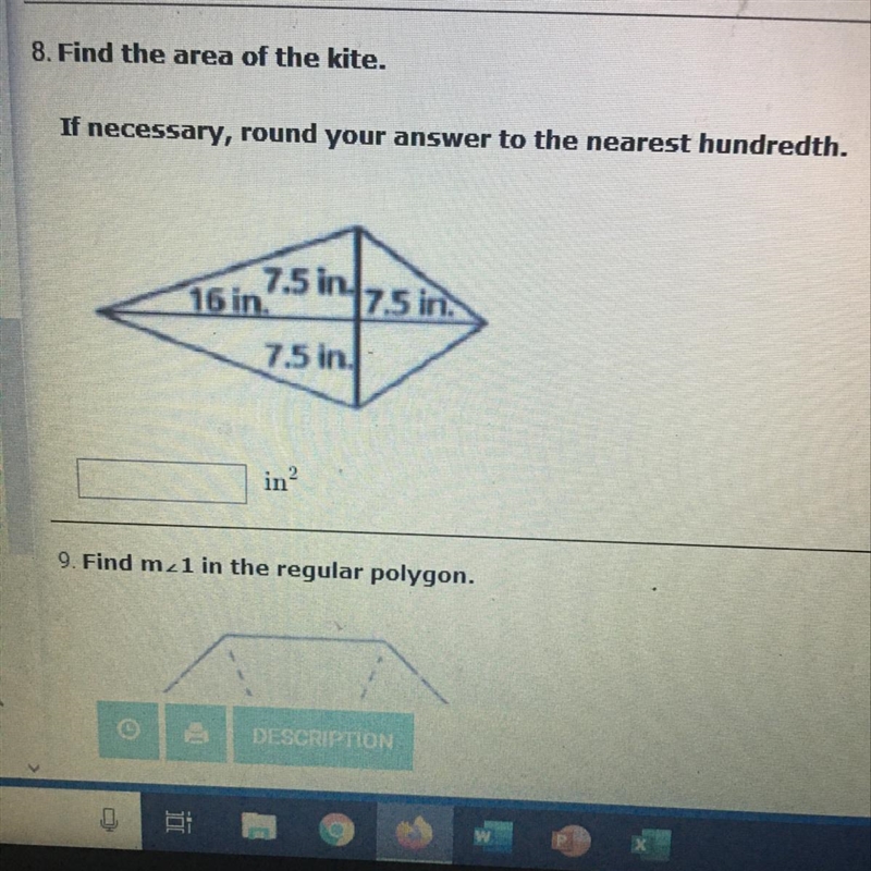 Find the area of the kite.-example-1