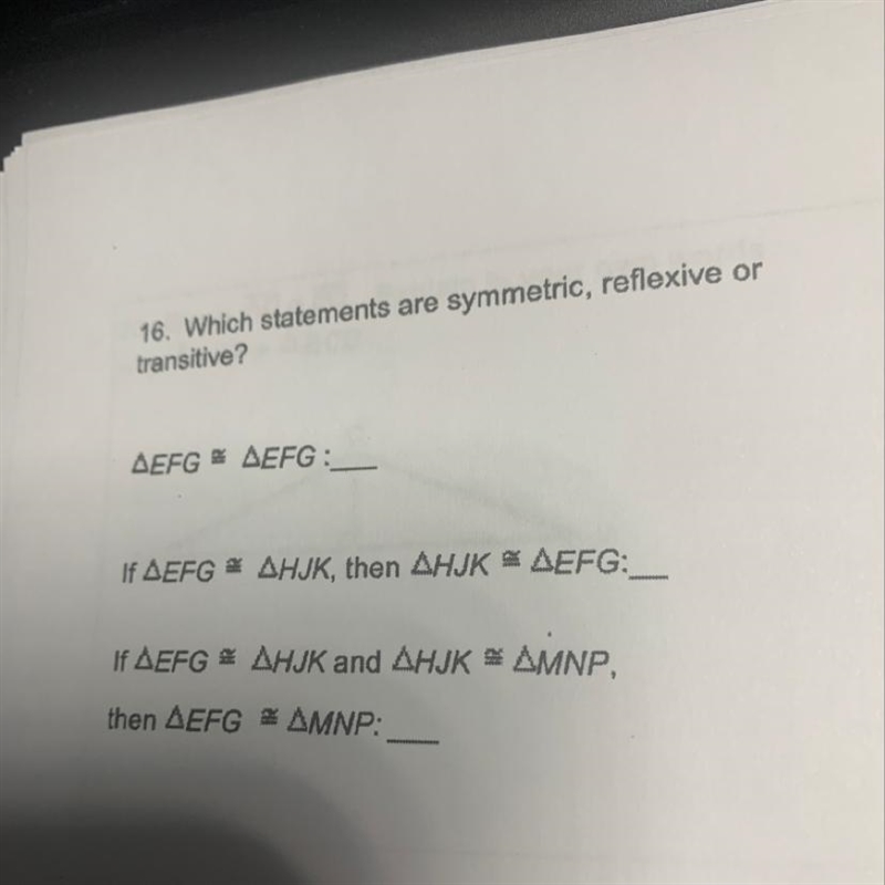 Which statements are symmetric reflexive or transitive-example-1