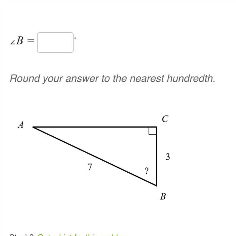 Solve for an angle in right triangles help-example-1