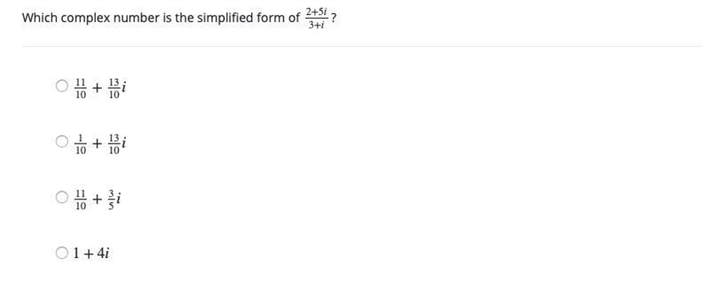 Which complex number is the simplified form of 2+5i3+i2+5i3+i?-example-1